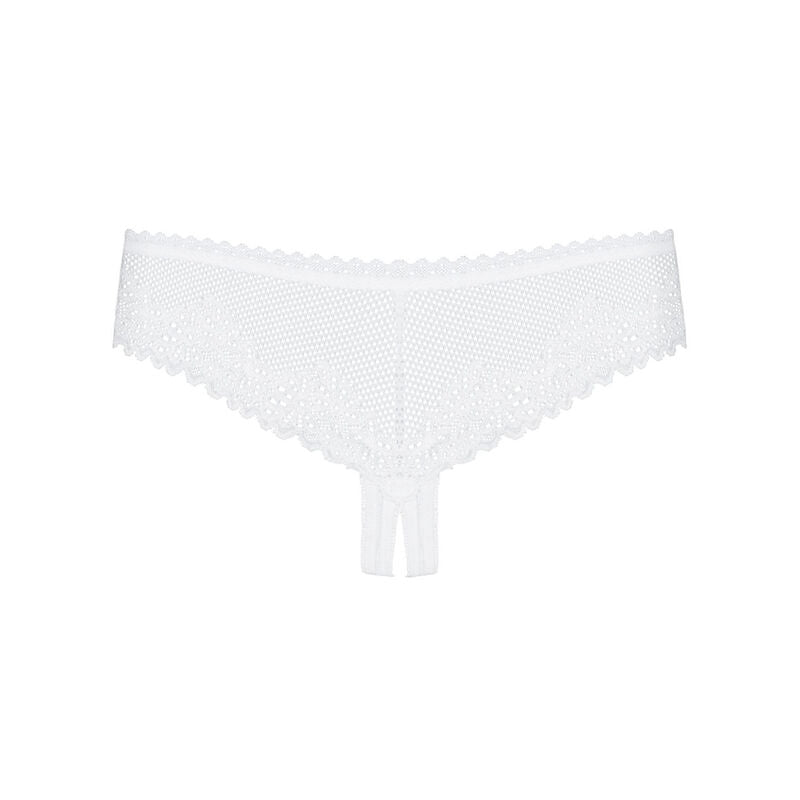 OBSESSIVE - TANGA ALABASTRA CROTCHLESS BRANCA S/M
